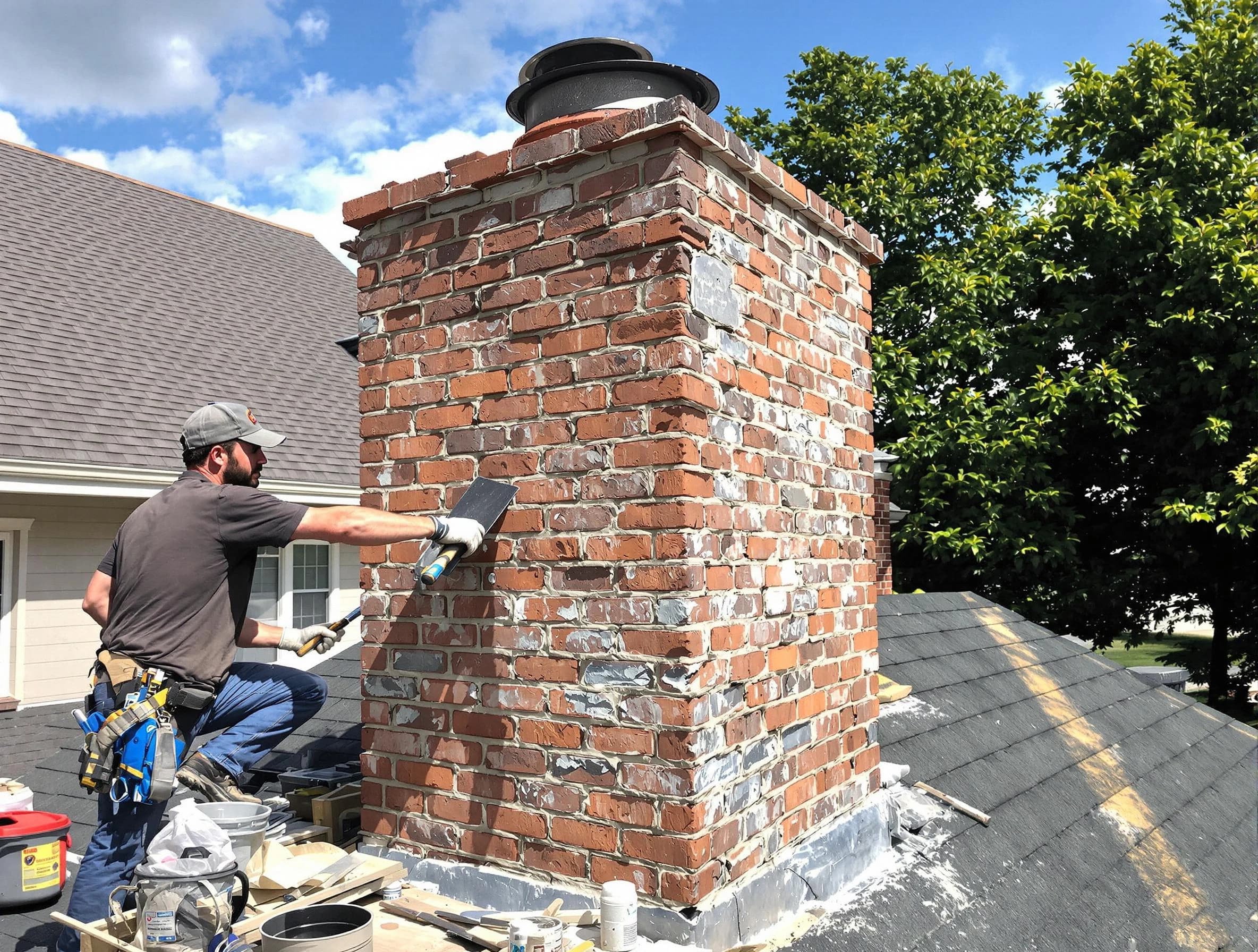 Completed chimney rebuild by Center Chimney Sweep in Center, PA