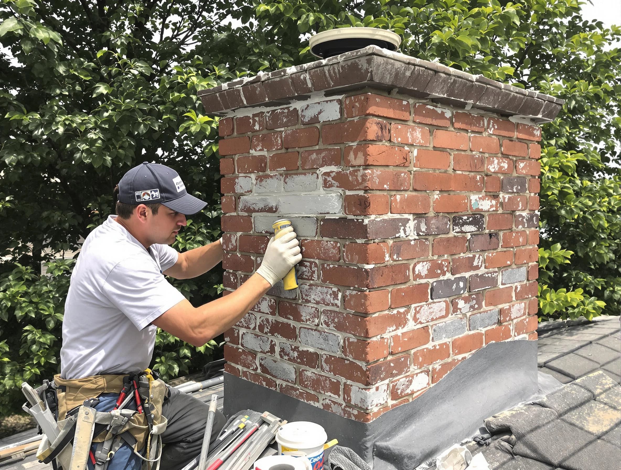 Center Chimney Sweep restoring an aging chimney in Center, PA