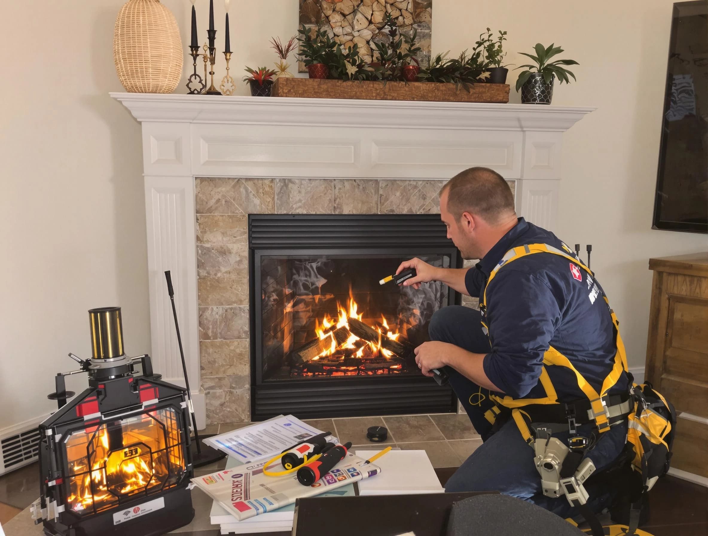 Safety-focused fireplace inspection by Center Chimney Sweep in Center, PA