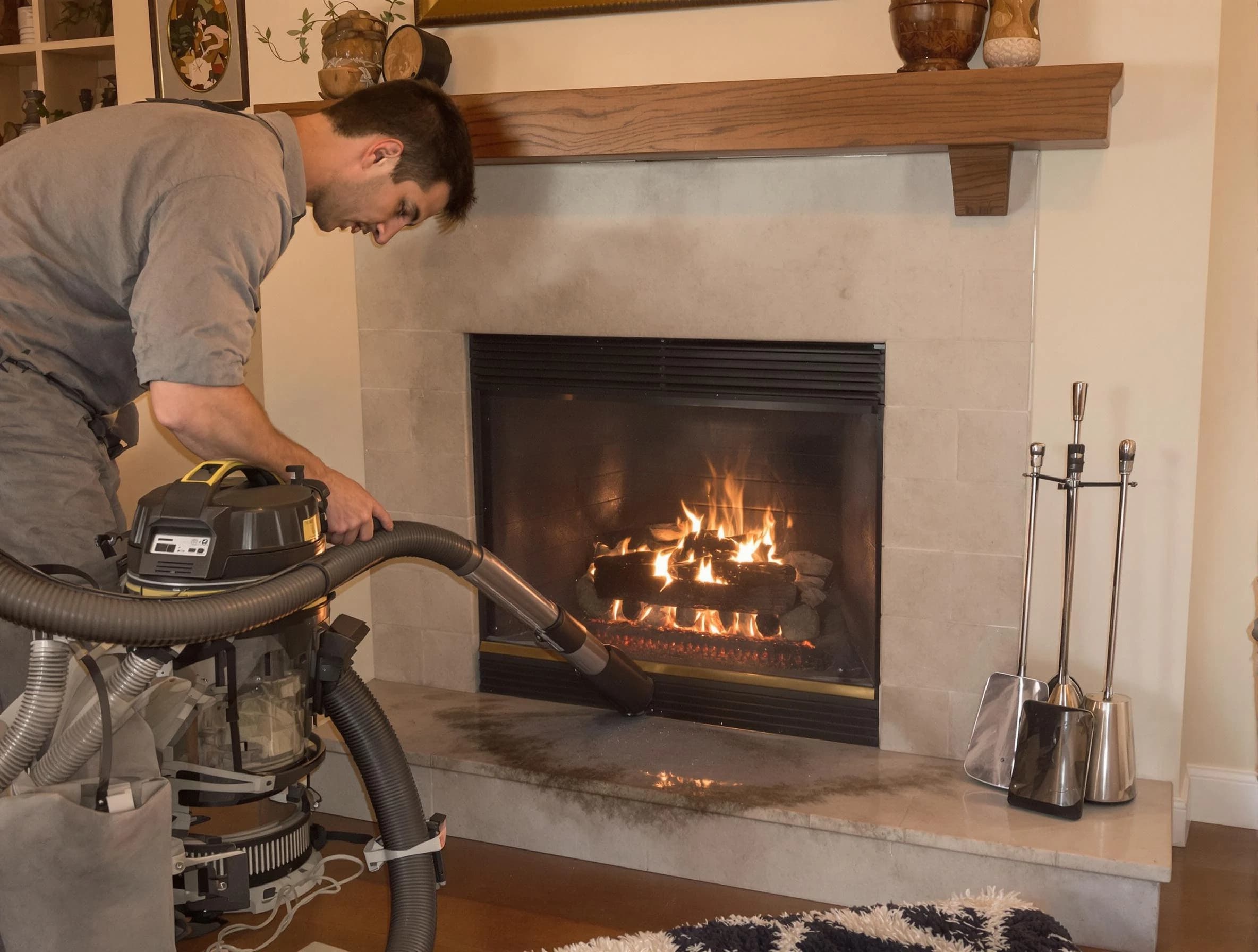 Routine fireplace upkeep by Center Chimney Sweep in Center, PA