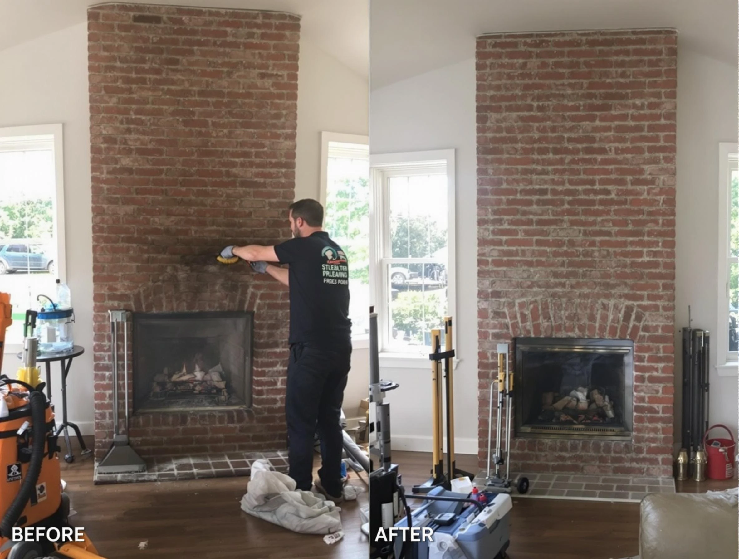 Finished chimney sweeping service by Center Chimney Sweep in Center, PA
