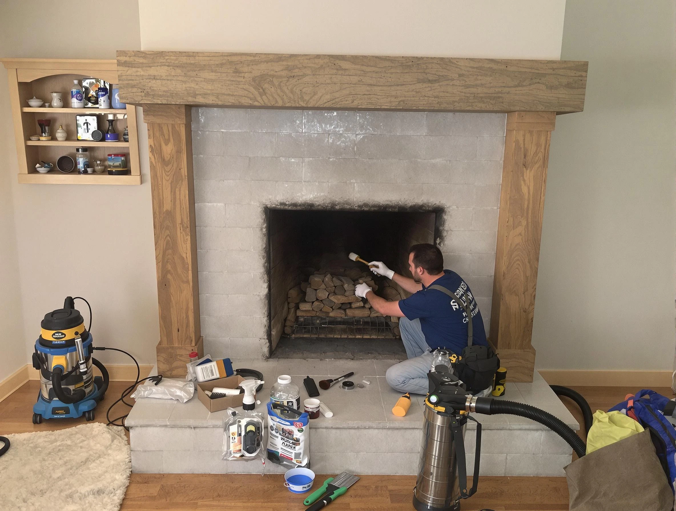 Detailed creosote removal process by Center Chimney Sweep in Center, PA