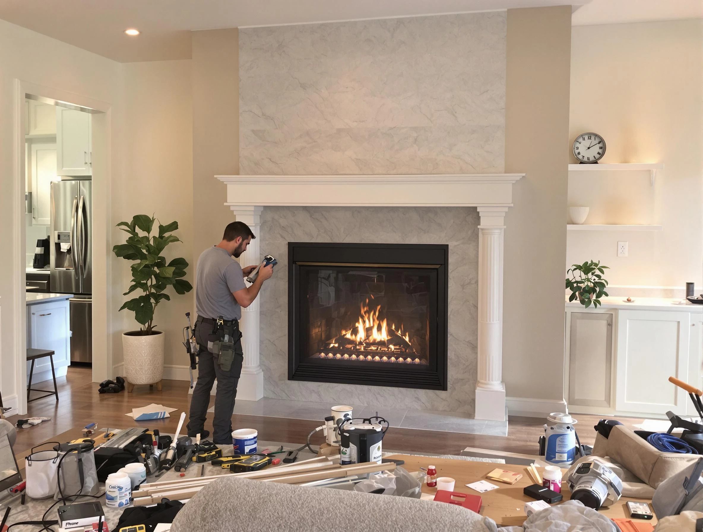 Newly installed fireplace by Center Chimney Sweep in Center, PA